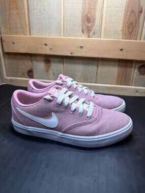 Nike SB Check Solarsoft Pink Womens 7.5 Canvas Skate Sneakers Shoes 921464